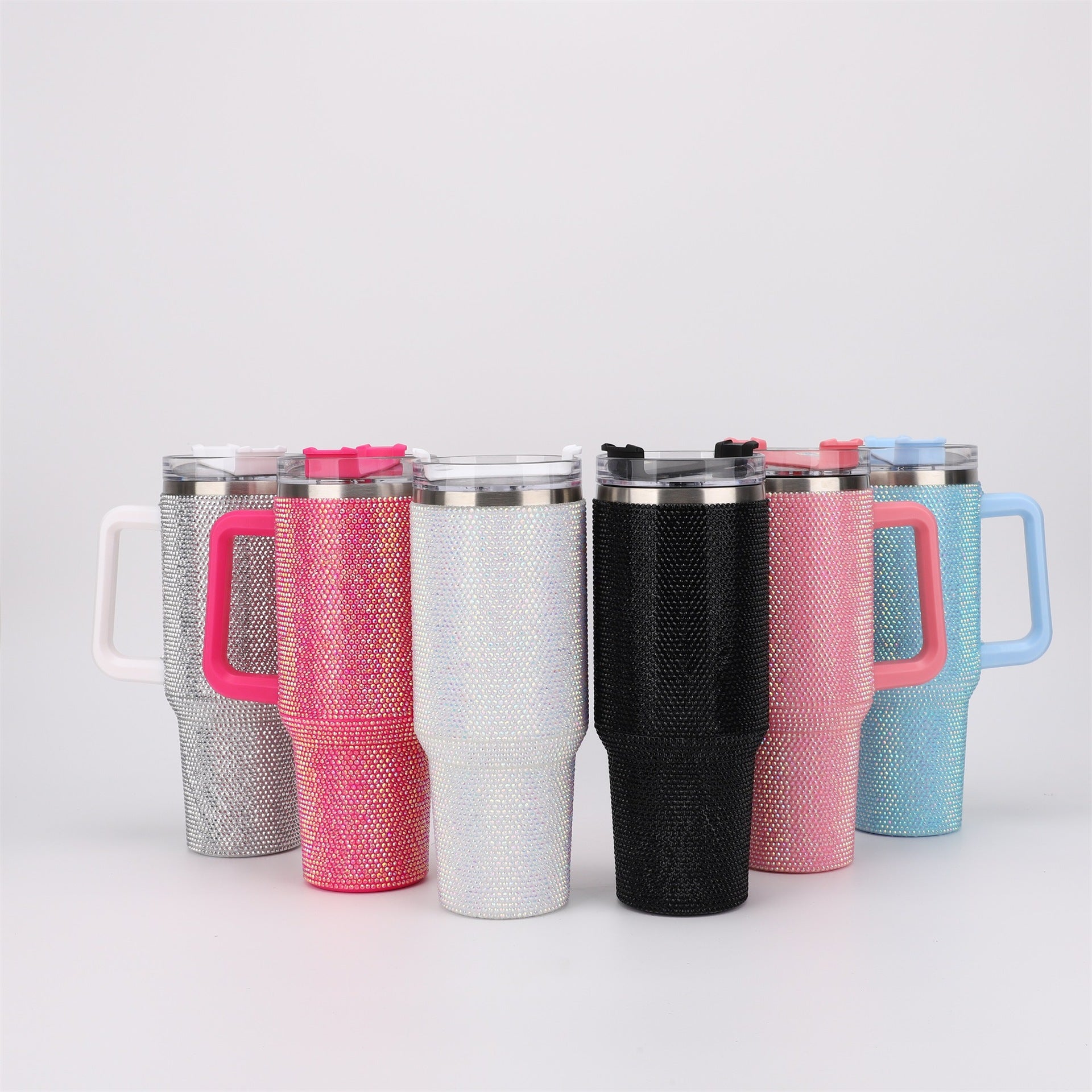 Wholesale Tumbler Cow Pattern Diamond 40oz Car Cup Straw Cup Ice Bullies Cup